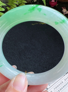 圆条58圈口缅甸天然A货老坑种翡翠手镯玉镯子平洲直供099D0128