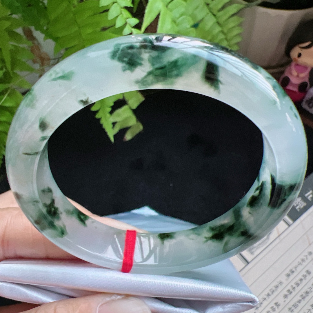 56圈口缅甸天然A货老坑种翡翠手镯玉镯子平洲翡翠手镯精选