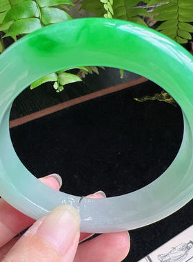 57圈口缅甸天然A货老坑种玉镯平洲翡翠手镯精选编号047D0317E