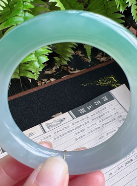 圆条53圈口缅甸天然A货老坑种玉镯平洲翡翠手镯精选编号099D0307E