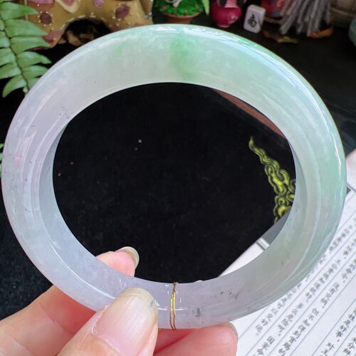 56圈口缅甸天然A货老坑种玉镯平洲翡翠手镯精选编号093D1010E