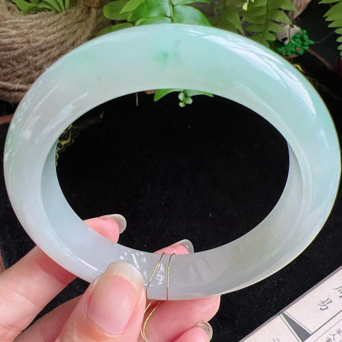 58圈口缅甸天然A货老坑种翡翠玉镯平洲翡翠手镯精选编号060D0403E