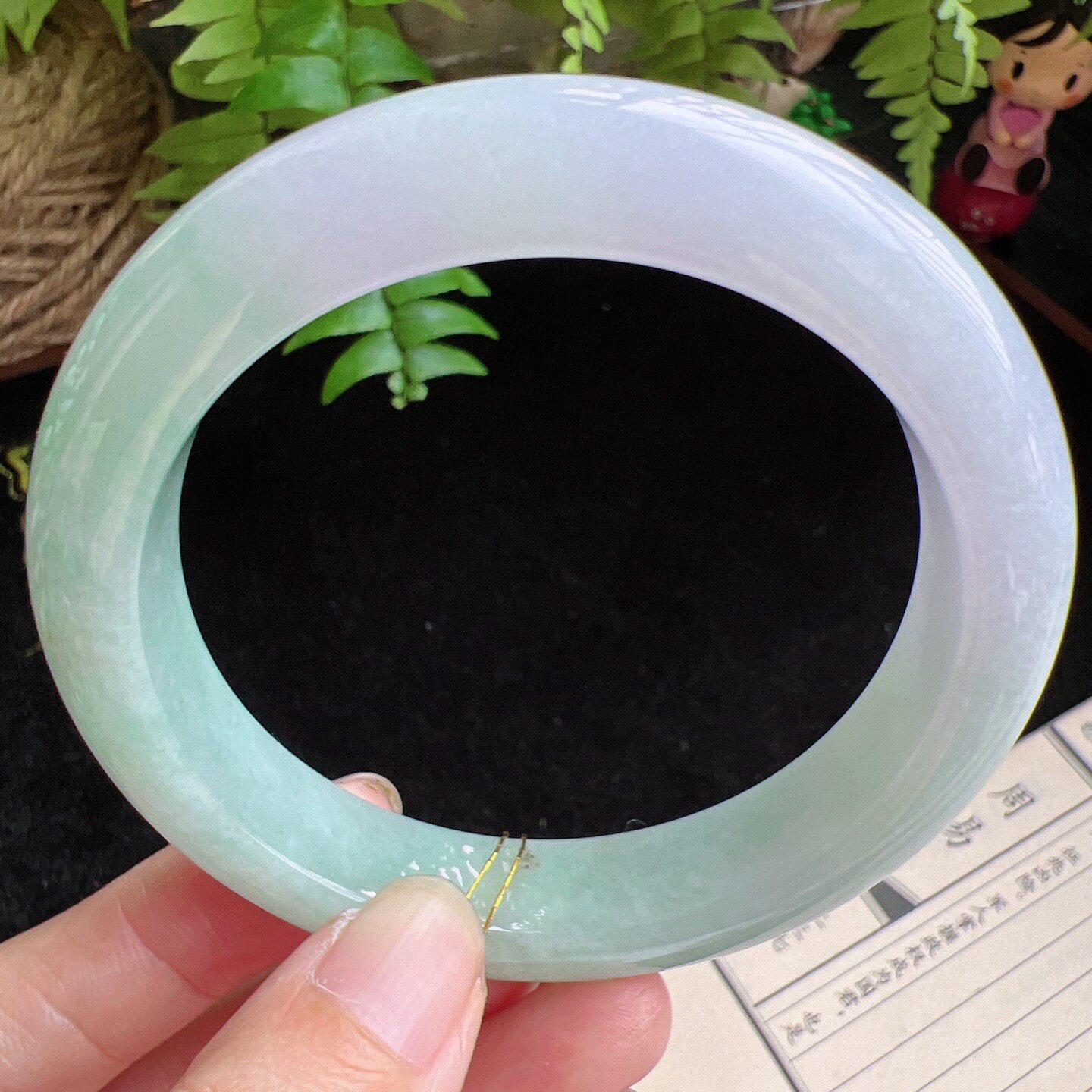 60圈口缅甸天然A货老坑种玉镯平洲翡翠手镯精选编号046D0417E