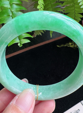 54圈口缅甸天然A货老坑种玉镯平洲翡翠手镯精选编号051D0317E