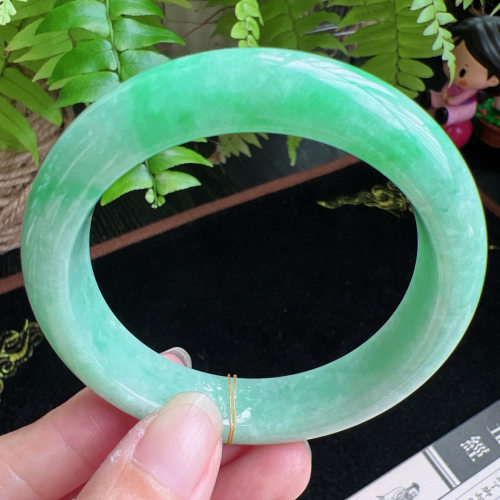 54圈口缅甸天然A货老坑种玉镯平洲翡翠手镯精选编号051D0317E