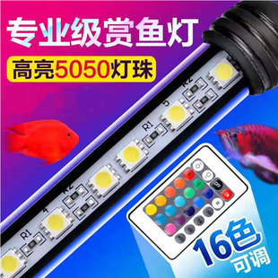 鱼缸超亮LED潜水灯遥控变色鱼缸防水灯管水族箱鹦鹉龙鱼罗汉鱼灯
