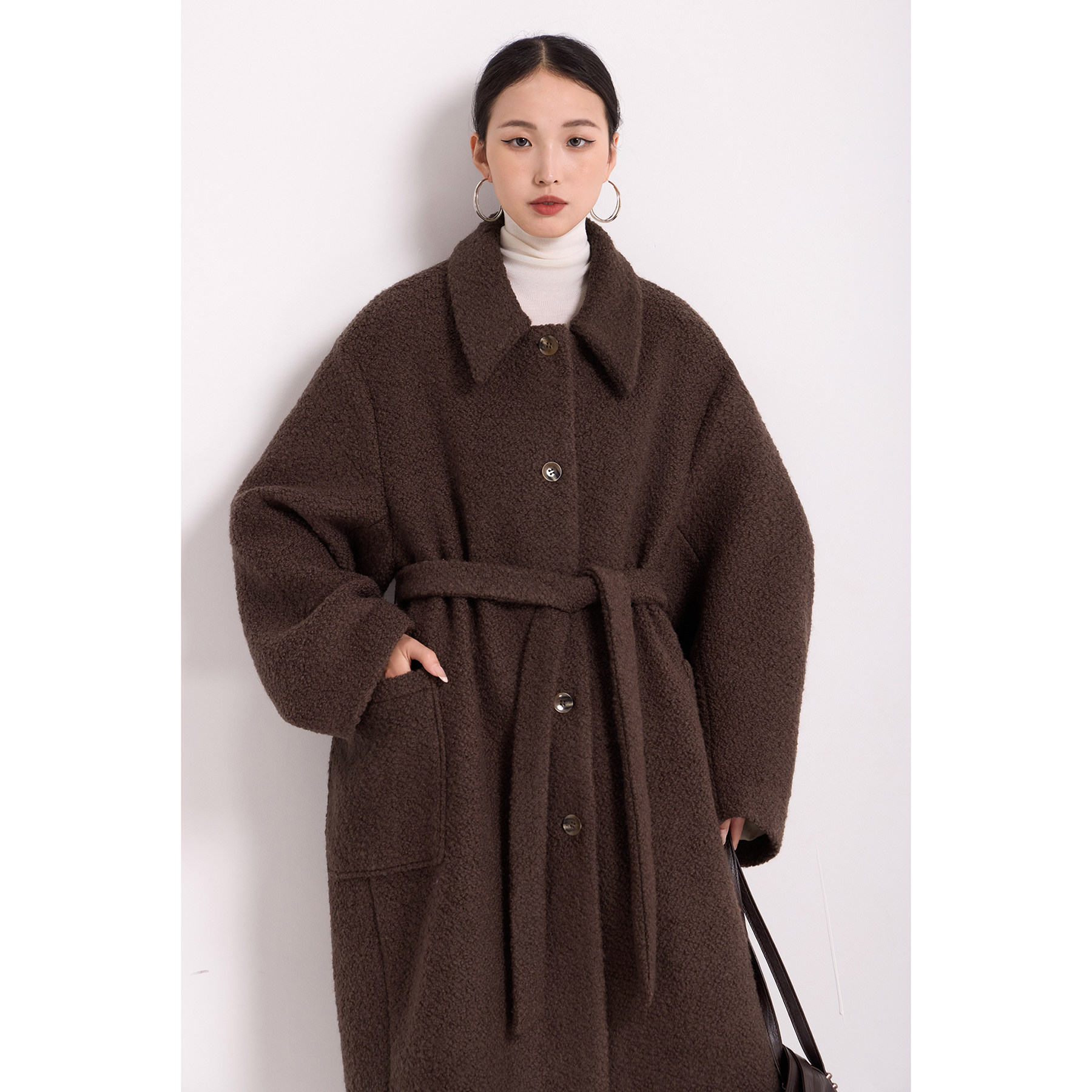 圈圈呢羊毛大衣女秋冬新款宽松休闲高级感毛呢外套加厚保暖中长款,女装/女士精品,毛呢外套,淘宝优惠券,粉丝福利购,淘宝优惠卷