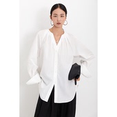 领部压褶宽松气质通勤简约设计上衣女 长袖 衬衣衬衫 2026春夏秋新款