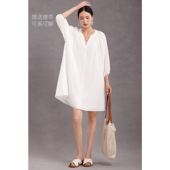 连衣裙子2026夏季 短裙小个子宽松白色 单品连身裙女装 新款 流行爆款