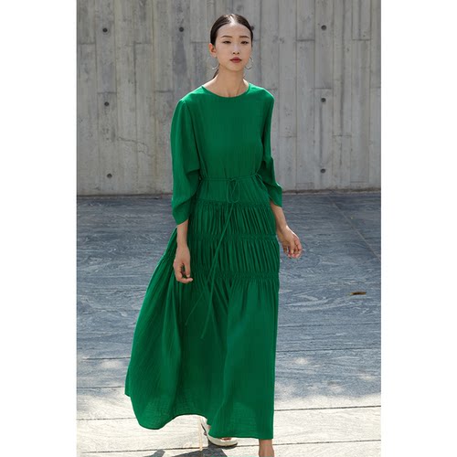 CR森绿斯马克打揽宽松连衣裙