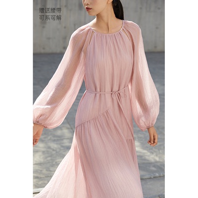 CR送腰带宽松长裙海边通勤