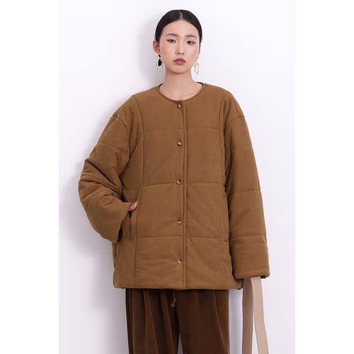 CR美拉德中性风灯芯绒加厚棉服