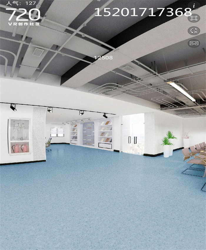 办公室写字楼pvc塑胶地板颜色丰富设计新颖大面积直接铺防水耐磨