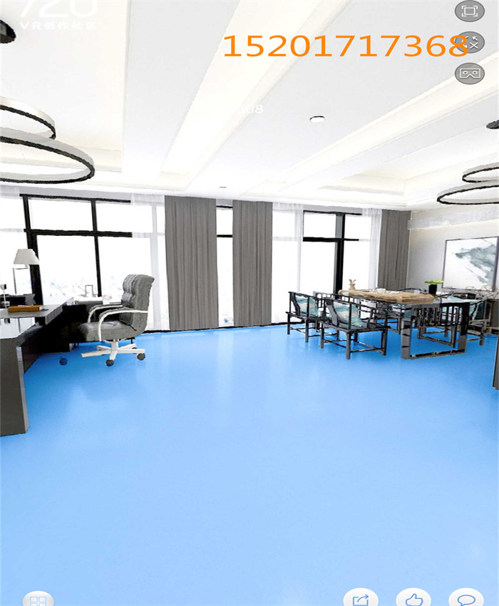 纯色平面展厅商场儿童游乐场PVC塑胶地板水泥地直铺防滑易打理