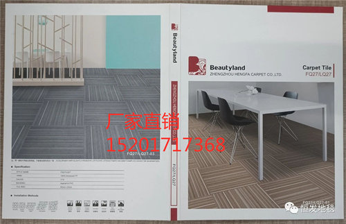 恒发LQ*FQ拼接条纹方块地毯家居店铺满铺大面积吸音耐脏环保上海