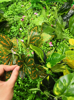 仿真植物墙人造草坪假花室内背景墙绿色草皮垫子地面商场橱窗装饰