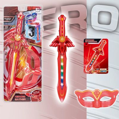 光剑儿童声光玩具炫彩灯光刀剑声效套装英雄面具战士发光玩具