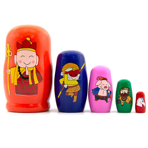 俄罗斯套娃正版5层新款西游记卡通益智生日礼物儿童伴手礼纪念品