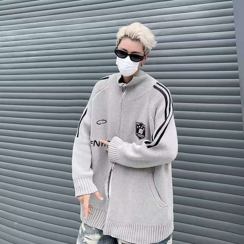 MA513-P65针织机绣毛衣开衫加厚秋冬款翻领外套,男装针织衫/毛衣,星座1611A