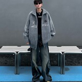 MA649-P68美式复古条纹立领秋季开衫毛衣针织休闲百搭外套，男装针织衫/毛衣，星座1611A