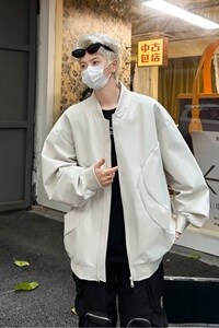 MA714-P55新款大牛津复合双层复古时尚休闲宽松纯色棒球服外套图片