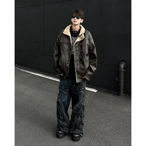 MA768-P98新款立领棉衣外套夹克宽松加厚保暖羊羔毛皮毛一体棉服图片