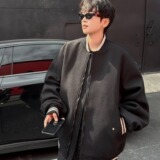 MA712-P75毛呢夹克秋冬季潮牌高级感短款棉衣外套宽松复古棒球服，男装夹克，星座1611A