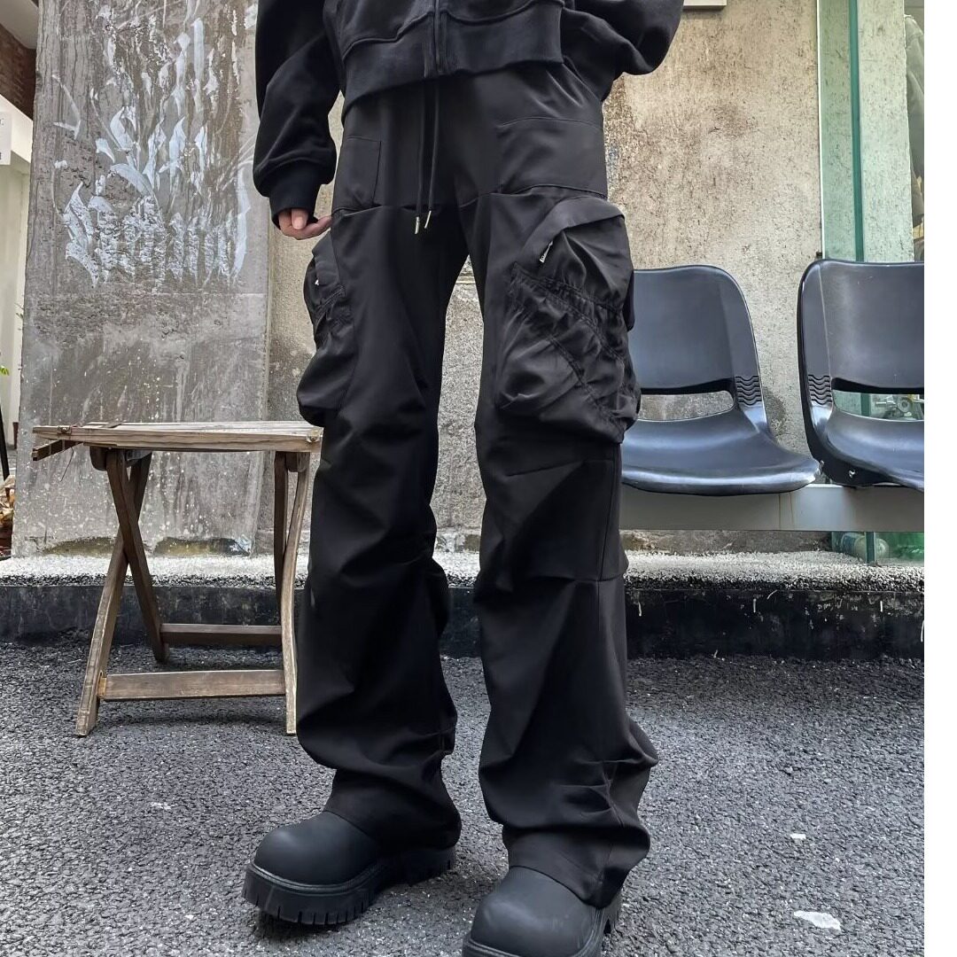 MA673-P50美式复古褶皱多口袋工装裤高街机能宽松休闲裤,男装休闲裤,星座1611A