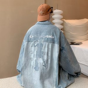 MA489-P63美式痞帅秋冬刺绣牛仔夹克外套图片
