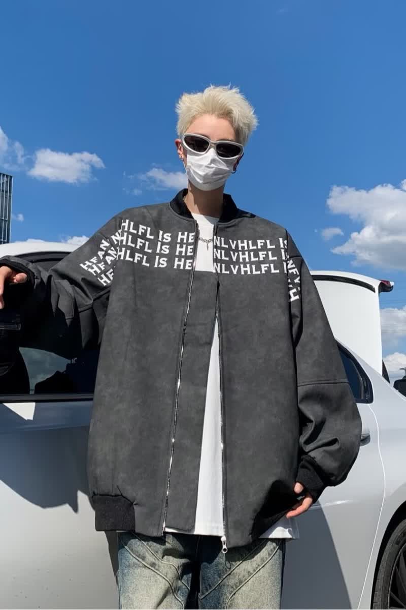 MA431-P73美式街头刺绣字母PU皮双层夹克外套拉链同款休闲外套,男装夹克,星座1611A