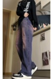 MA555-P48美式渐变牛仔裤高街潮牌复古cleanfit直筒宽松微喇裤，男装牛仔裤，星座1611A