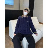 MA740-P62英伦学院风麻花polo领毛衣新款慵懒风翻领针织上衣外套，男装针织衫/毛衣，星座1611A