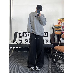 MA570-P55美式解构复合水洗纯棉卫裤秋季阔腿裤图片
