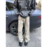 美式复古小马登多口袋Vintage高级显瘦微喇工装长裤同款，男装工装外套，星座1611A