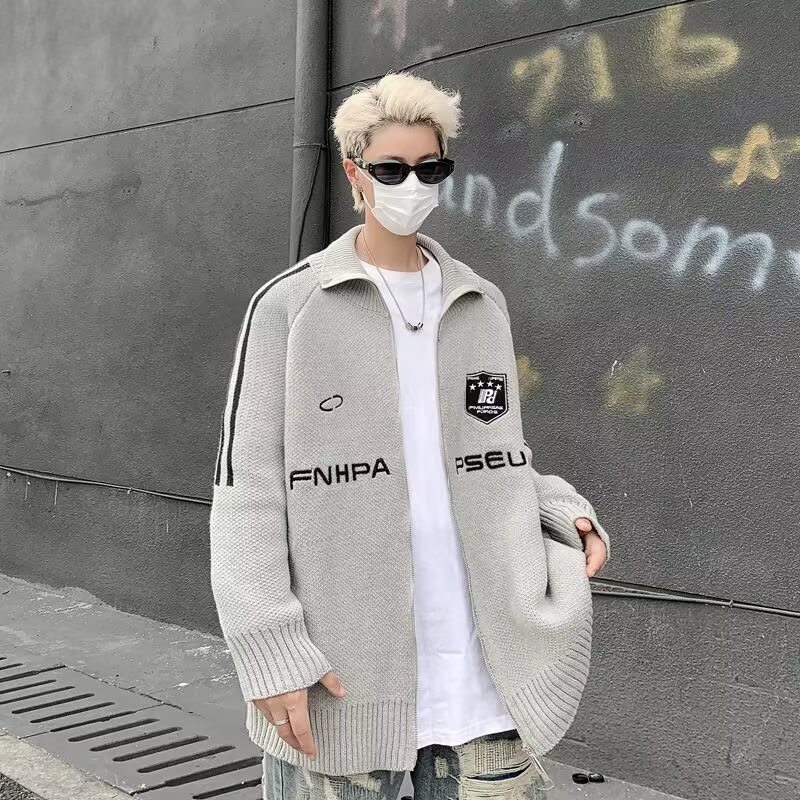 MA513-P65针织机绣毛衣开衫加厚秋冬款翻领外套,男装针织衫/毛衣,星座1611A