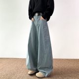 MA698-P55美式复古弯刀牛仔裤高街设计感宽松休闲显瘦阔腿拖地裤，女装牛仔裤，星座1611A