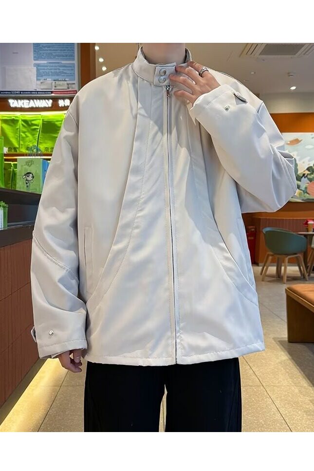 MA670-P60美式复古立领飞行员夹克vibe风宽松结构痞帅机车外套,男装夹克,星座1611A