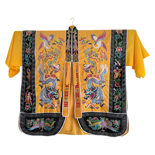 壁挂中式 汉服展示架旗袍法袍道袍收纳挂架原木加长衣架实木挂衣架