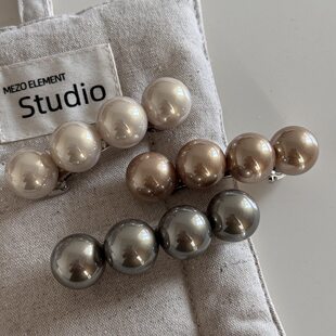 法式千金大珠珠发夹女后脑勺2026新款半扎发弹簧夹高级感夹子发饰