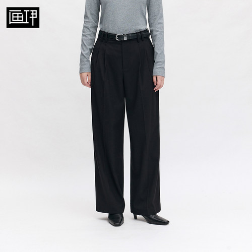 画伊通勤神裤遮肉显瘦阔腿西装裤子女2026秋季新品休闲直筒裤4953