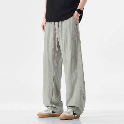 PKL春夏冰丝宽松直筒工装裤男