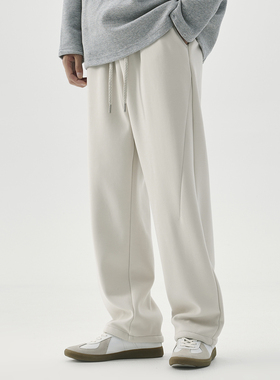 PKL 美式高街弯刀休闲裤子男秋冬宽松潮牌运动卫裤重磅垂感直筒裤