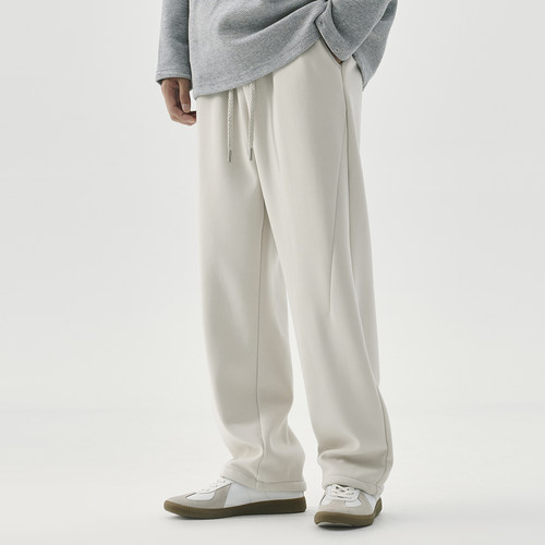 PKL 美式高街弯刀休闲裤子男秋冬宽松潮牌运动卫裤重磅垂感直筒裤