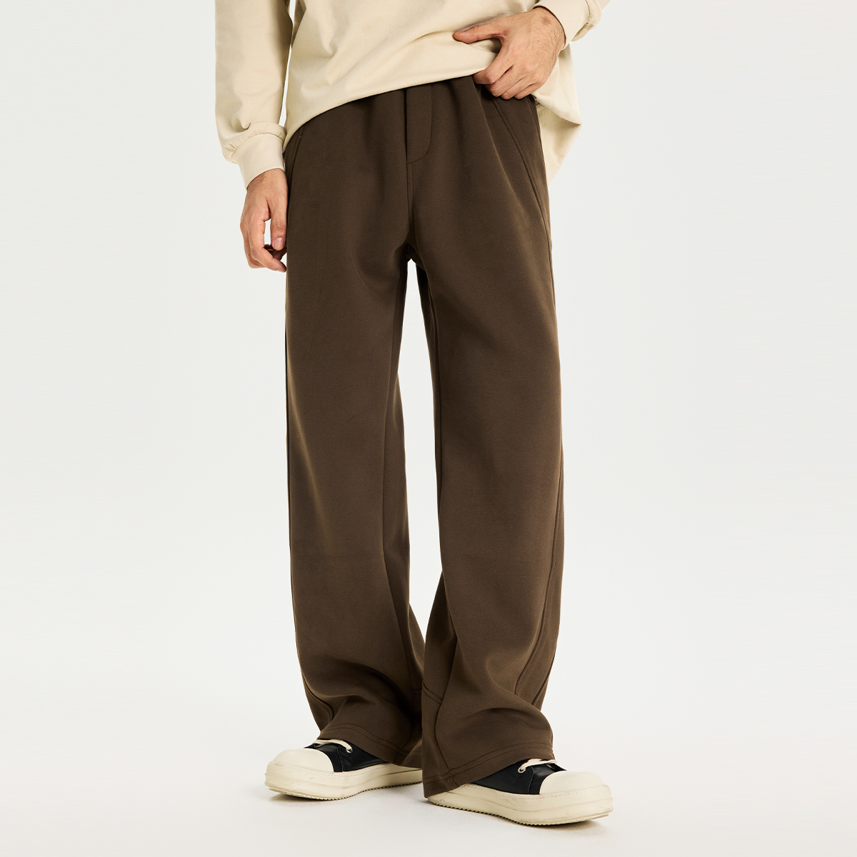 PKL 春夏休闲裤男重磅360g宽松直筒大码拼接运动卫裤美式潮牌长裤