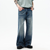 长裤 PKL春夏莱赛尔牛仔裤 子 美式 潮牌男女同款 男宽松直筒大码 A子裤