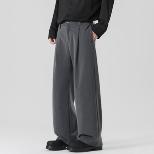 垂感裤 秋冬季 子男阔腿西裤 宽松男生高级感长裤 PKL 男款 直筒休闲裤