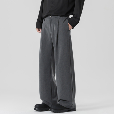PKL 直筒休闲裤秋冬季垂感裤子男阔腿西裤宽松男生高级感长裤男款
