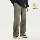 秋冬加绒休闲裤 男重磅360g雪尼尔美式 工装 PKL 拼接长裤 子宽松直筒