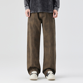 男秋冬季 新款 美式 PKL扎染洗退脏脏裤 高街纯棉重磅直筒休闲裤