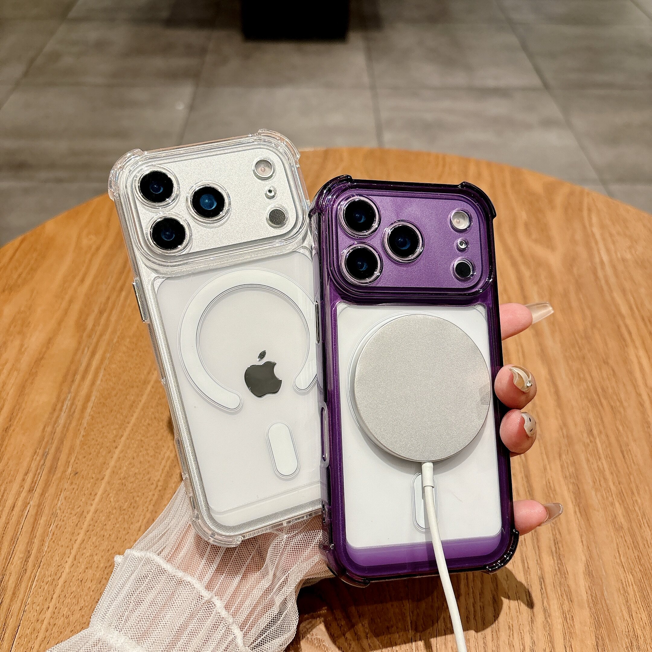 磁吸气囊适用苹果17promax手机壳iPhone17高级感全包防摔17pro透明软壳AIR自带镜头膜16不掉漆超火iPhone外壳图片